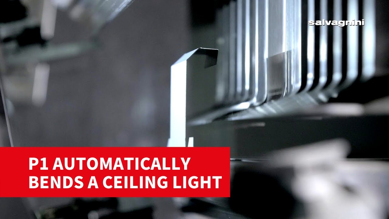 Salvagnini panel bender: automatic bending of a ceiling light